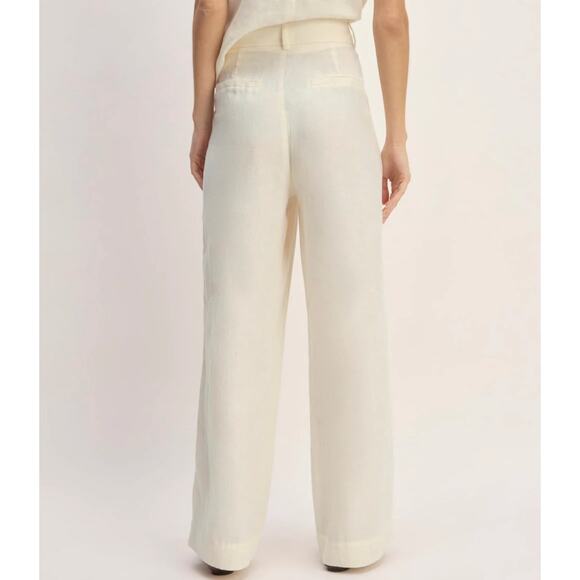 Everlane The Linen Way High Drape Pant In Bone Size 8 - Picture 2 of 8